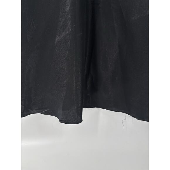 Vintage JS Collections Skirt Womens 14 Black 90s Satin A Line Flounce Lined Maxi - Picture 5 of 16